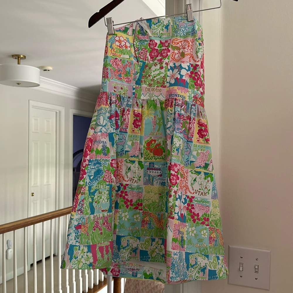Lilly Pulitzer Strapless Dress - Multicolor Patchwork